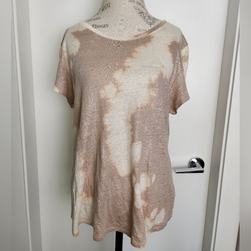Tan Cream Tidye Linen Shirt